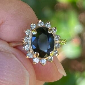 14k 1.55 CTW Sapphire and Diamond Ring